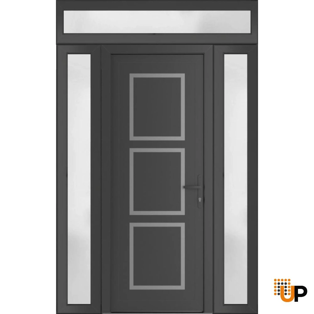 Single swing vinyl modern exterior door | Manux 8661 Antracite | 60 x 94 photo#1