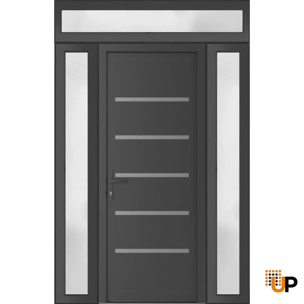 Single swing vinyl modern exterior door | Manux 8415 Antracite | 60 x 94 (12+36+12 x 80+14) photo#1