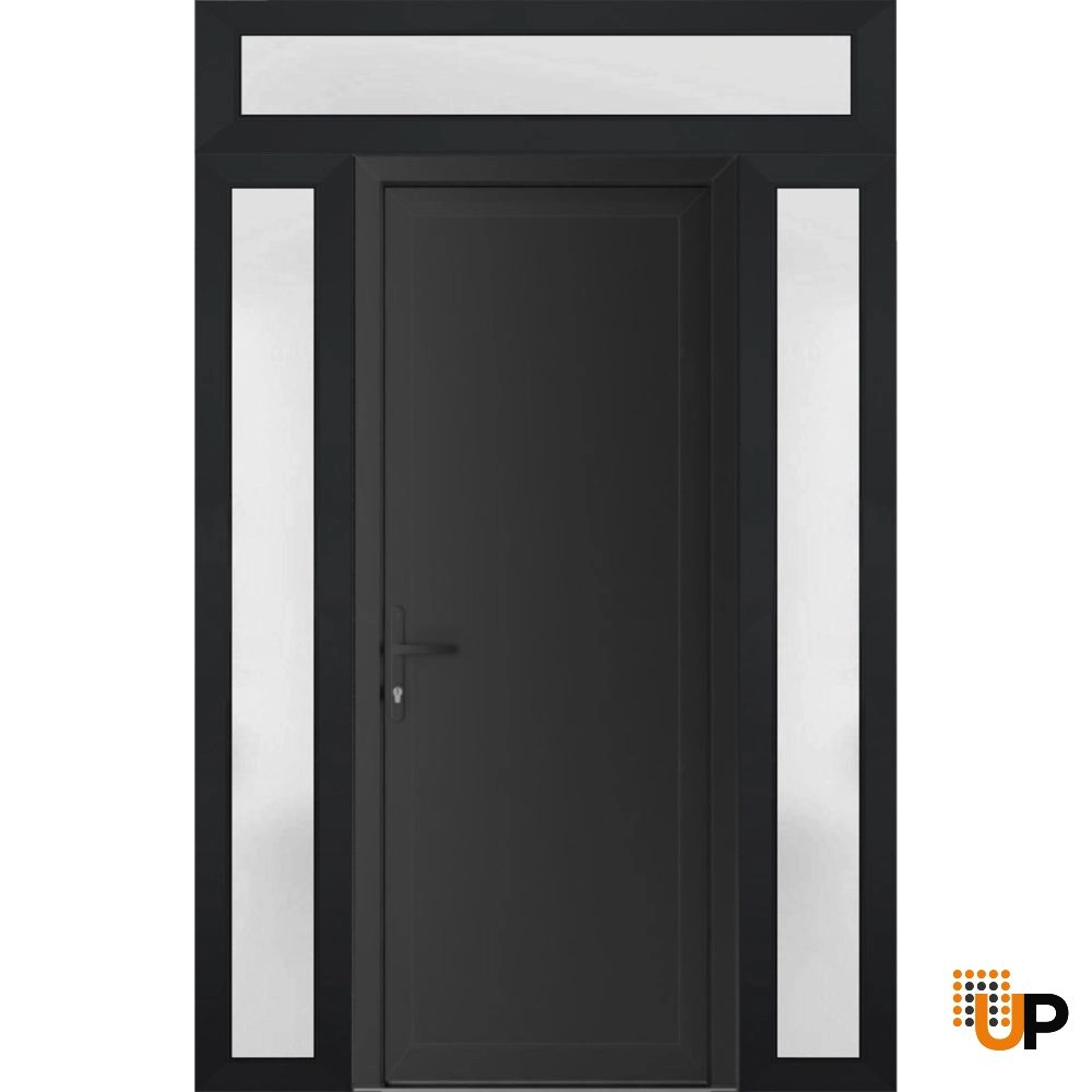 Single swing vinyl modern exterior door | Manux 8111 Black Matte | 64 x 94 photo#1