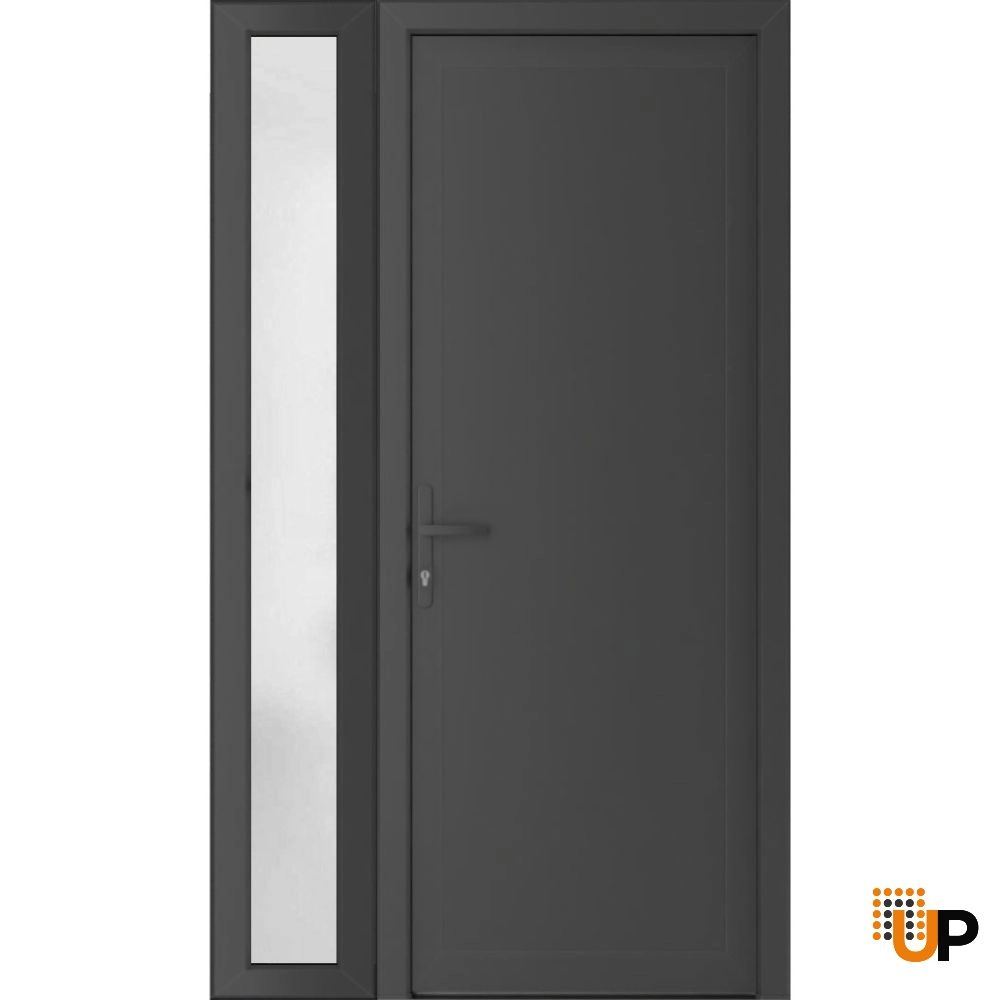 Single swing vinyl modern exterior door | Manux 8111 Antracite | 52 x 80 photo#1
