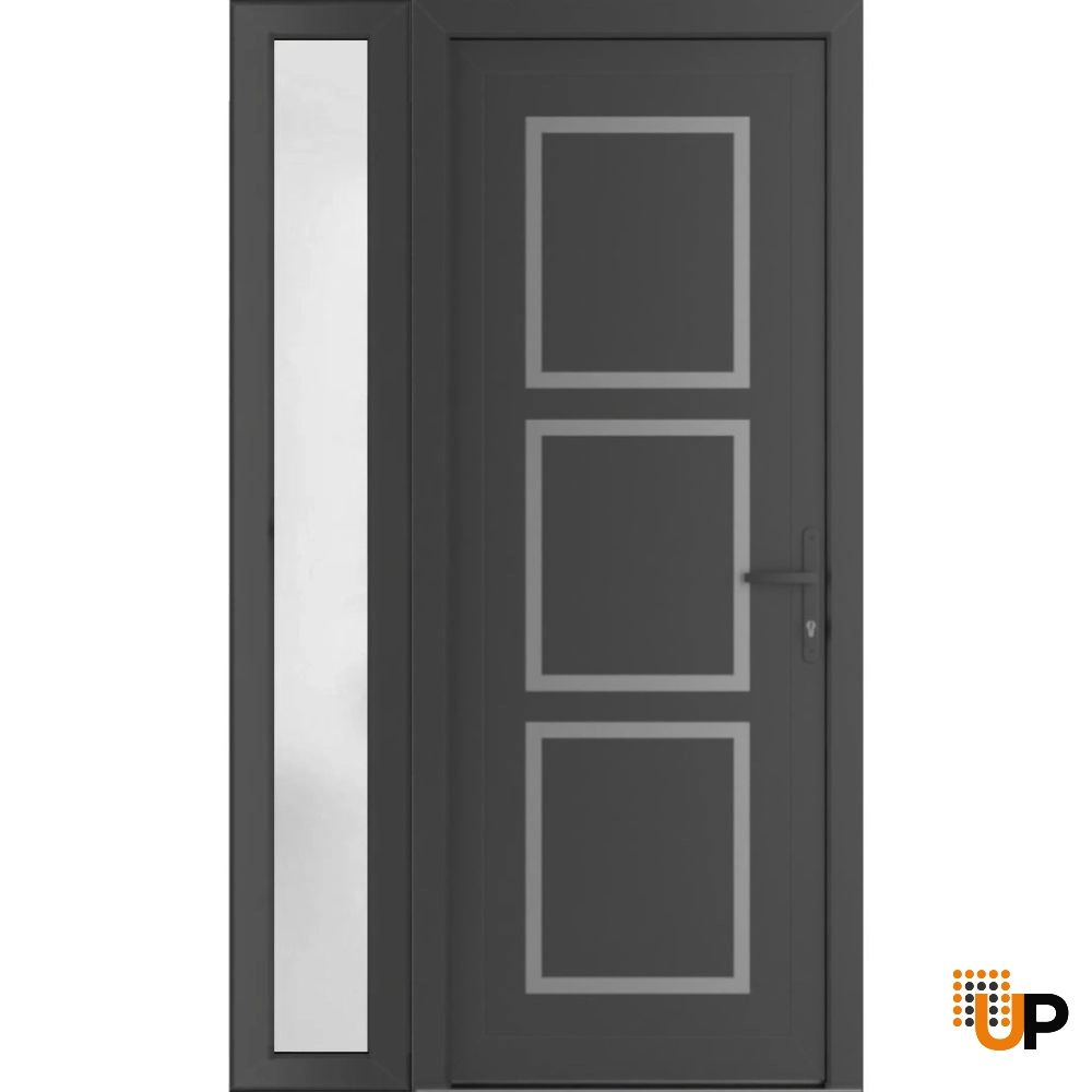 Single swing vinyl modern exterior door | Manux 8661 Antracite | 50 x 80 photo#1