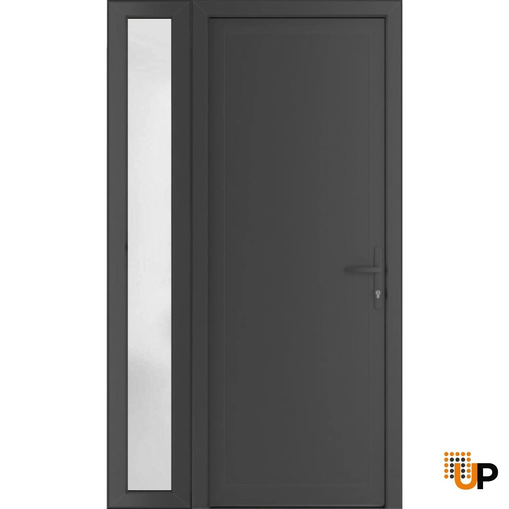 Single swing vinyl modern exterior door | Manux 8111 Antracite | 52 x 80 photo#1