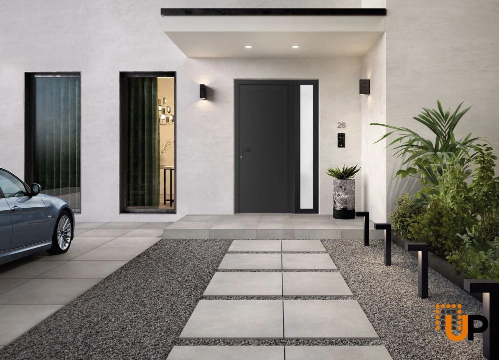 Single swing vinyl modern exterior door | Manux 8111 Black Matte | 48 x 80 photo#3