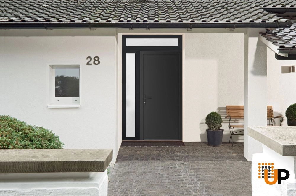Single swing vinyl modern exterior door | Manux 8111 Black Matte | 48 x 94 photo#3