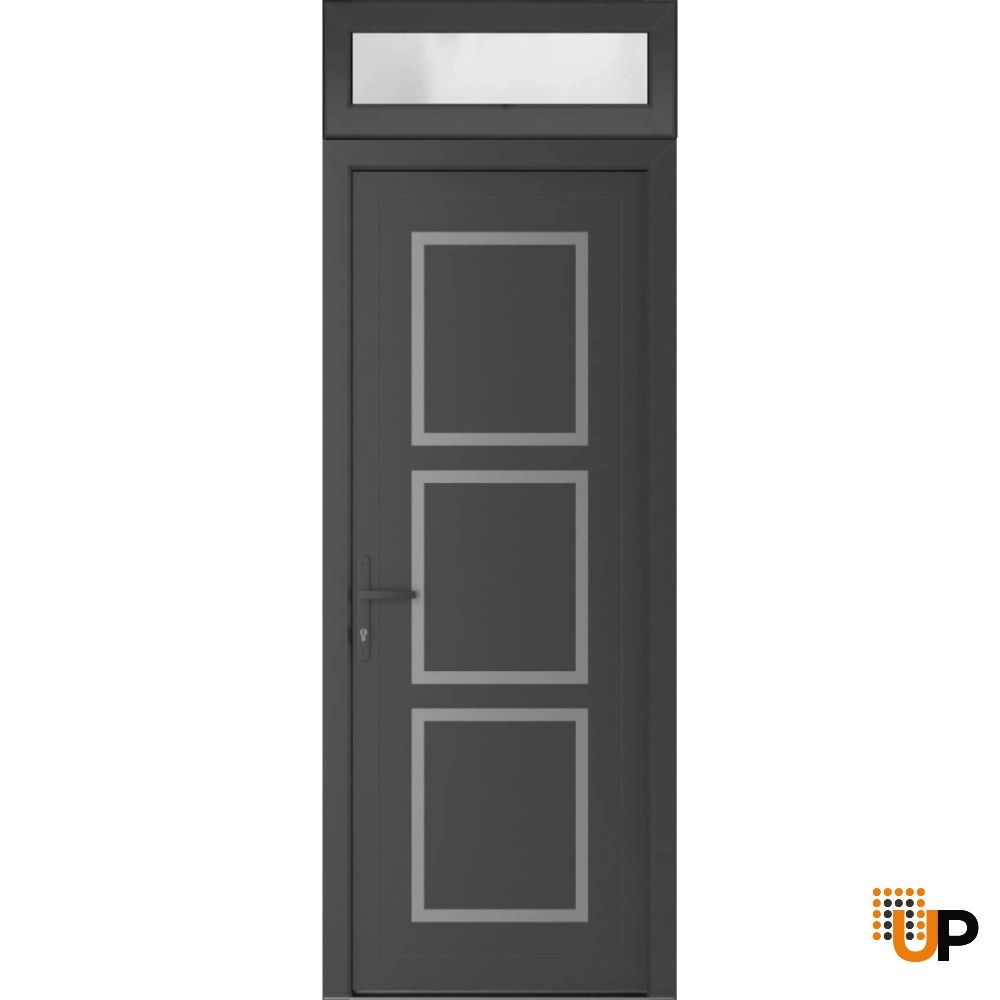 Single swing vinyl modern exterior door | Manux 8661 Antracite | 36 x 94 photo#1