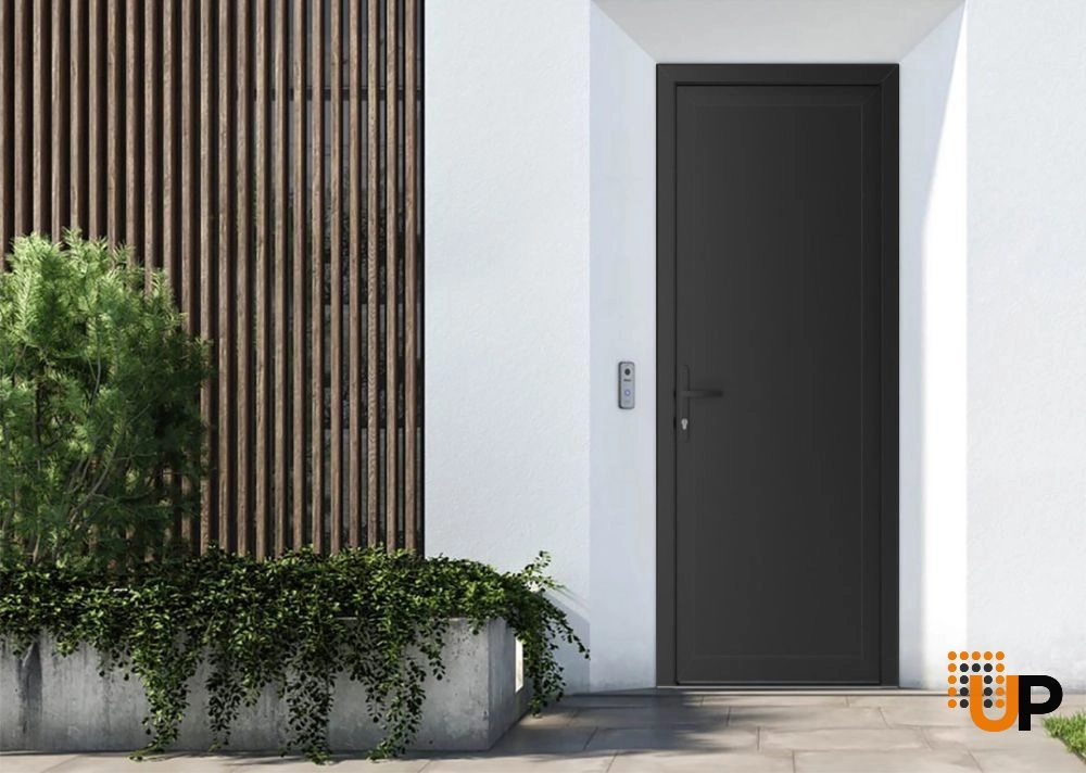 Single swing vinyl modern exterior door | Manux 8111 Black Matte | 36 x 94 photo#3