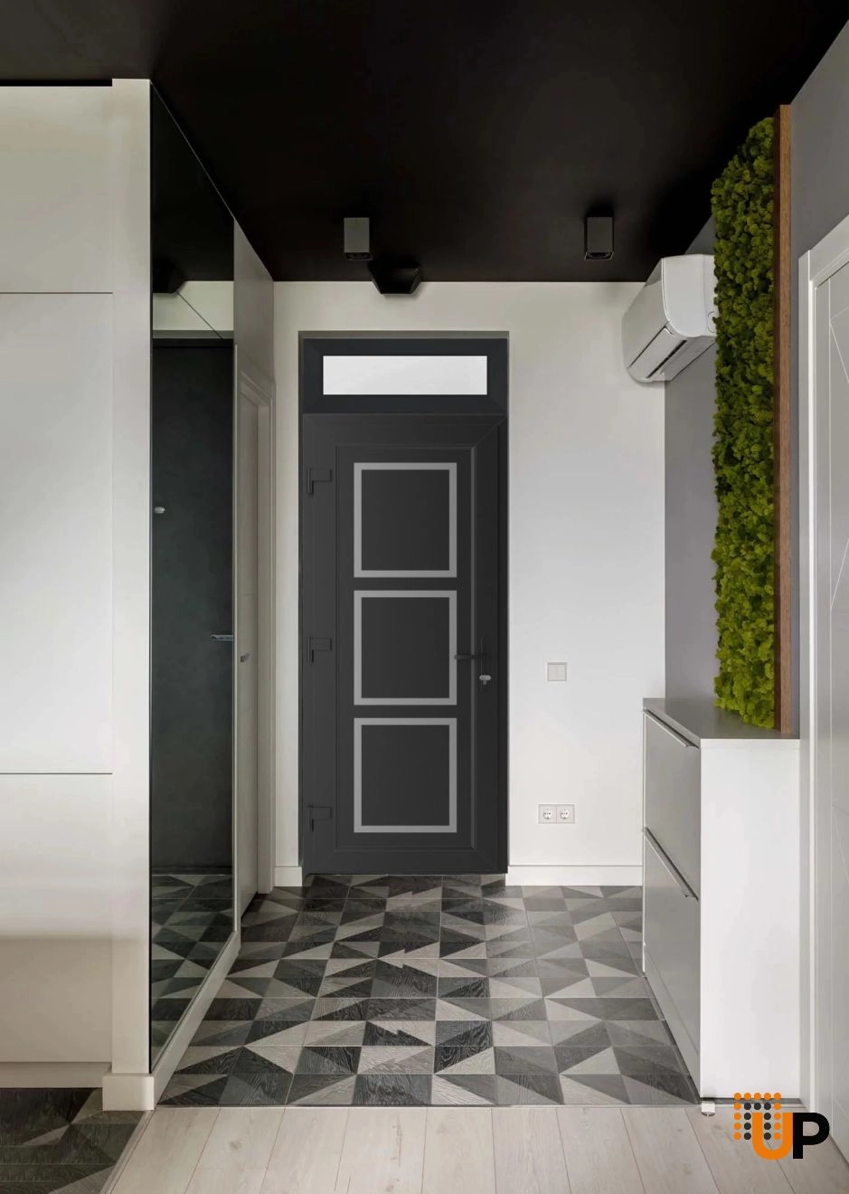 Single swing vinyl modern exterior door | Manux 8661 Black Matte | 36 x 94 photo#3