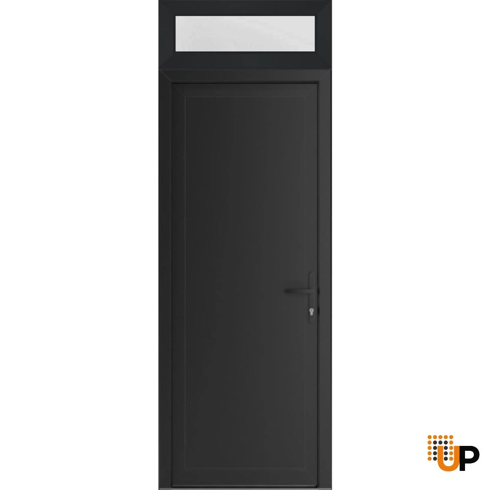 Single swing metal-plastic modern exterior door | Manux 8111 Black Matte | 36 x 94 photo#1