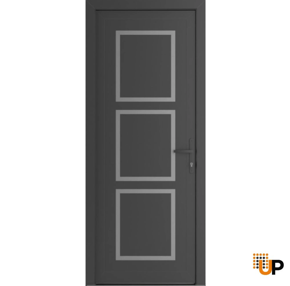Single swing vinyl modern exterior door | Manux 8661 Antracite | 36 x 80 photo#1