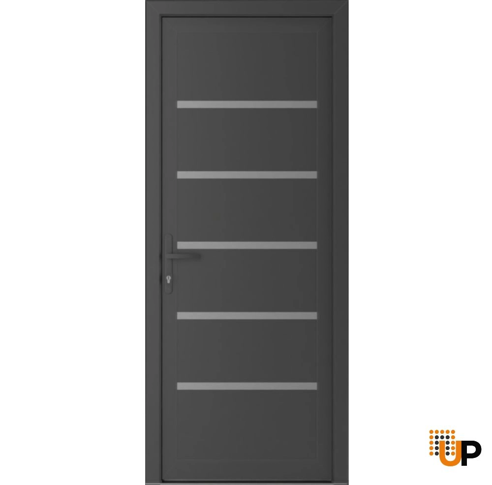 Single swing metal-plastic modern exterior door | Manux 8415 Antracite | 30 x 80 photo#1