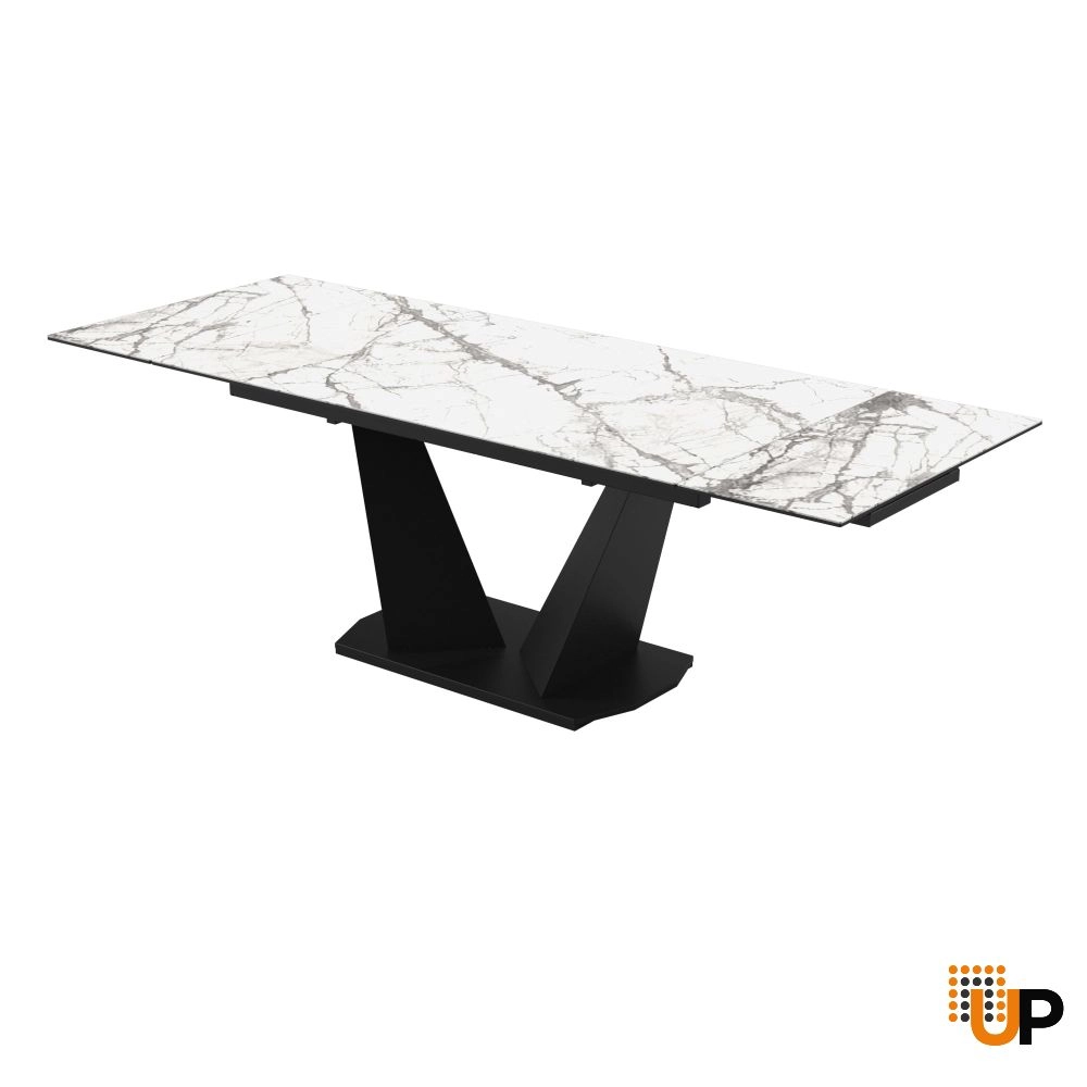 Dining Table PARMA 62(94)x35x29 Laminam Invisible white photo#1