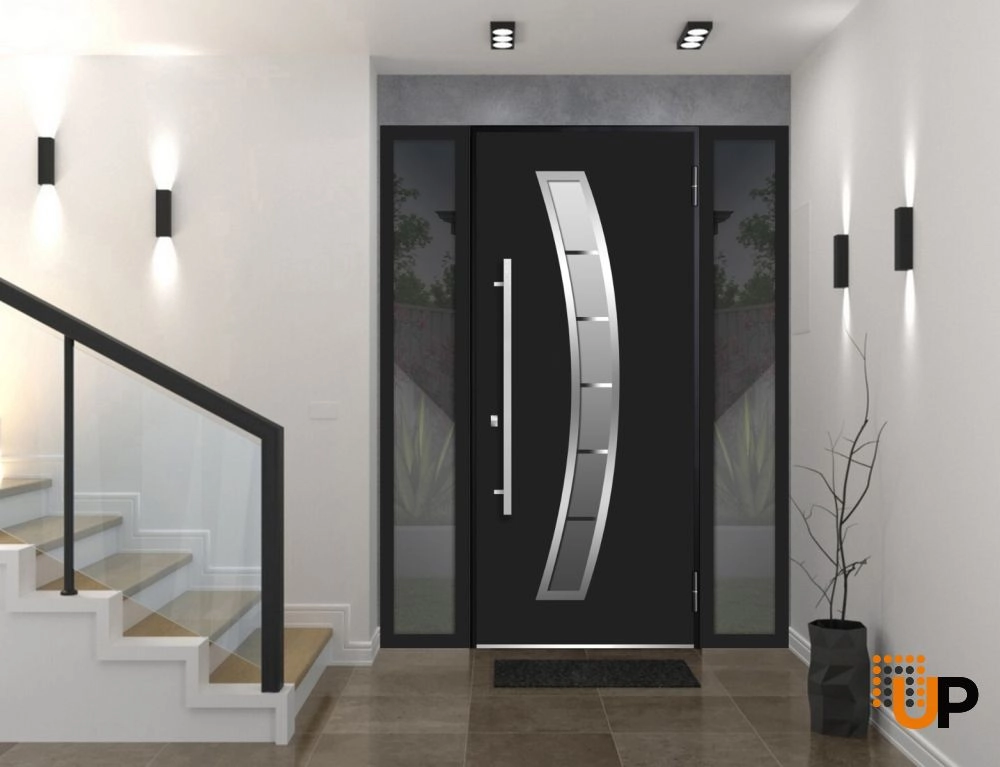 Metal Side Lite for Entry Door Black-14" x 82" photo#4