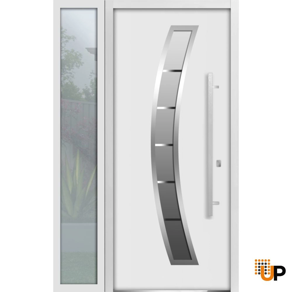 Metal Side Lite for Entry Door White, Mirrored/clear -14" x 82" photo#2