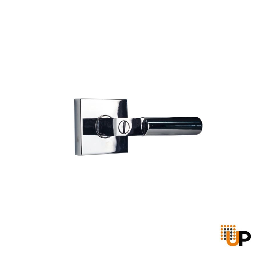 LONDON Modern Round Door Handle-Polished Chrome-Privacy (bathroom/bedroom lock) photo#3