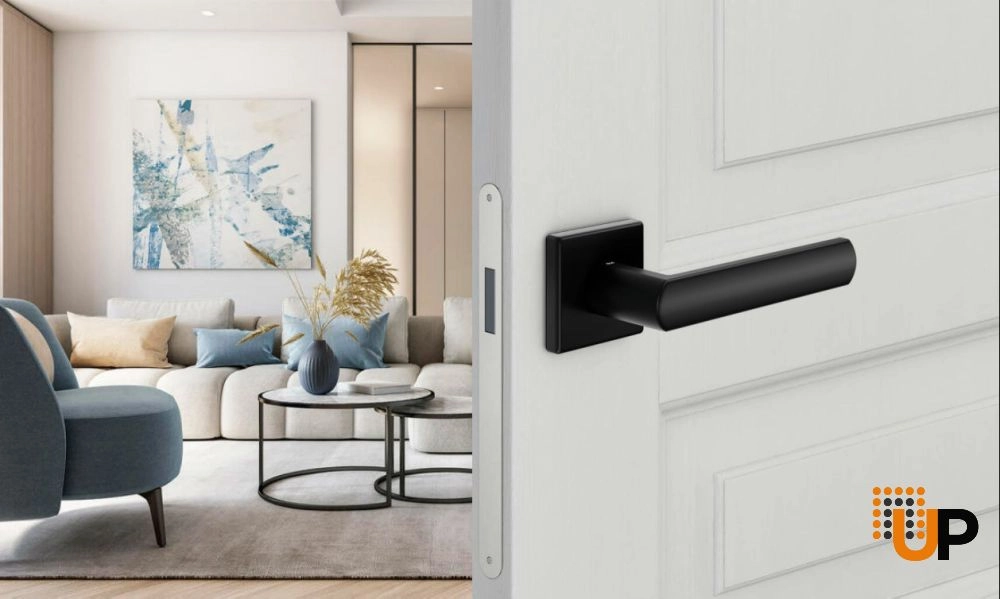 Door Euro Handle LUCE02 for Magnetic Lock, Black, Passage photo#2