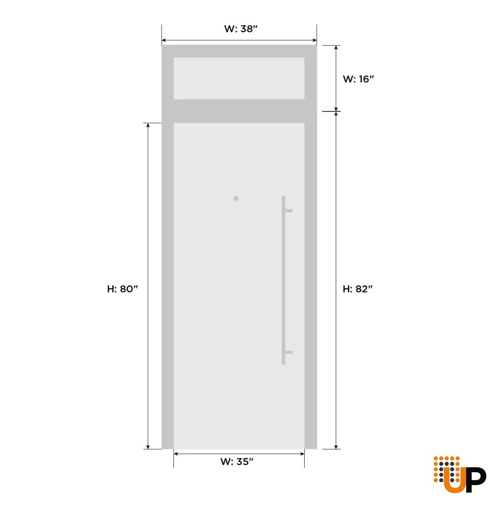 Single swing metal-aluminum classic exterior door with triplex | Ballucio 6644 Oak | 36 x 96 photo#6