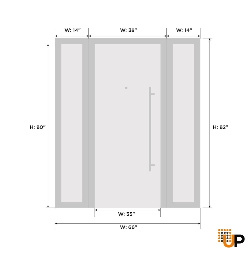 Single swing metal-aluminum classic exterior door with triplex | Ballucio 6044 Gray Graphite | 60 x 96 photo#6