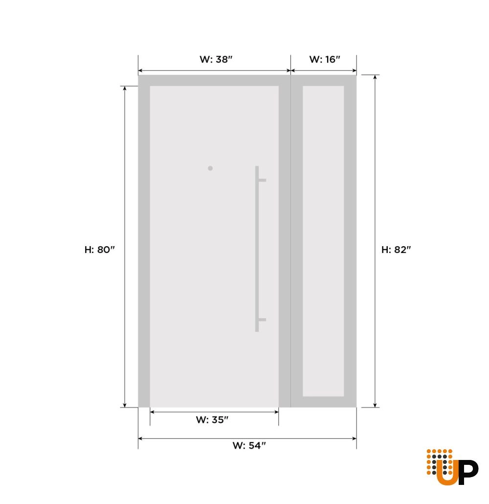 Single swing metal-aluminum modern exterior door with triplex glass | Deux 1713 White | 52 x 80 photo#7