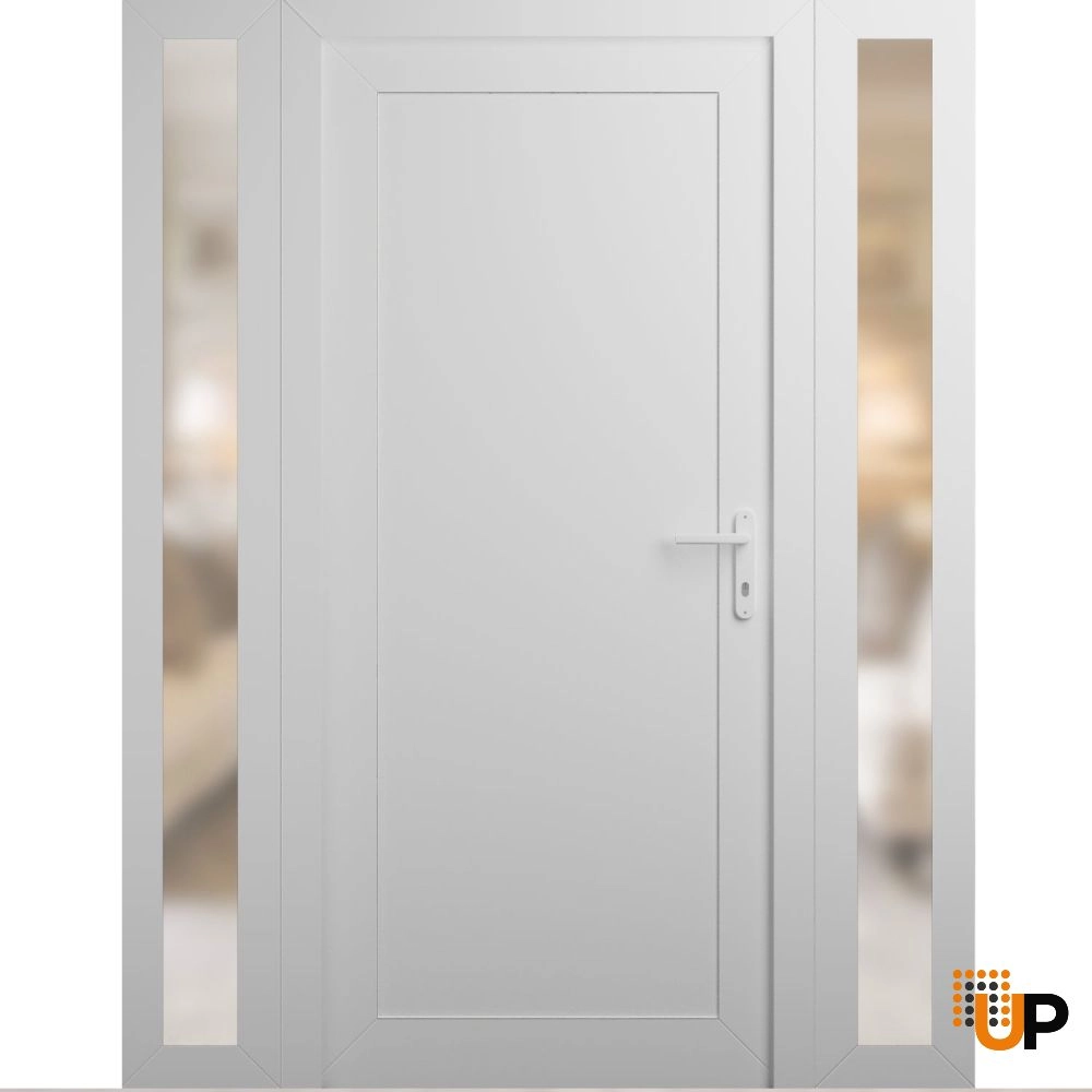 Single swing metal-plastic modern exterior door | Manux 8111 White | 60 x 80 photo#1