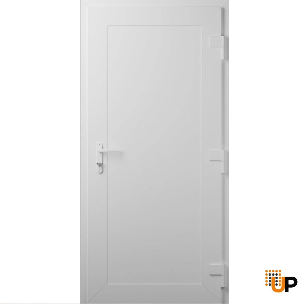 Single swing vinyl modern exterior door | Manux 8111 White | 36 x 80 photo#2