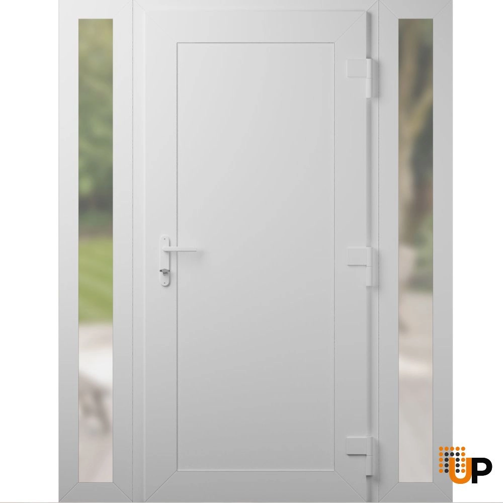 Single swing metal-plastic modern exterior door | Manux 8111 White | 60 x 80 photo#2