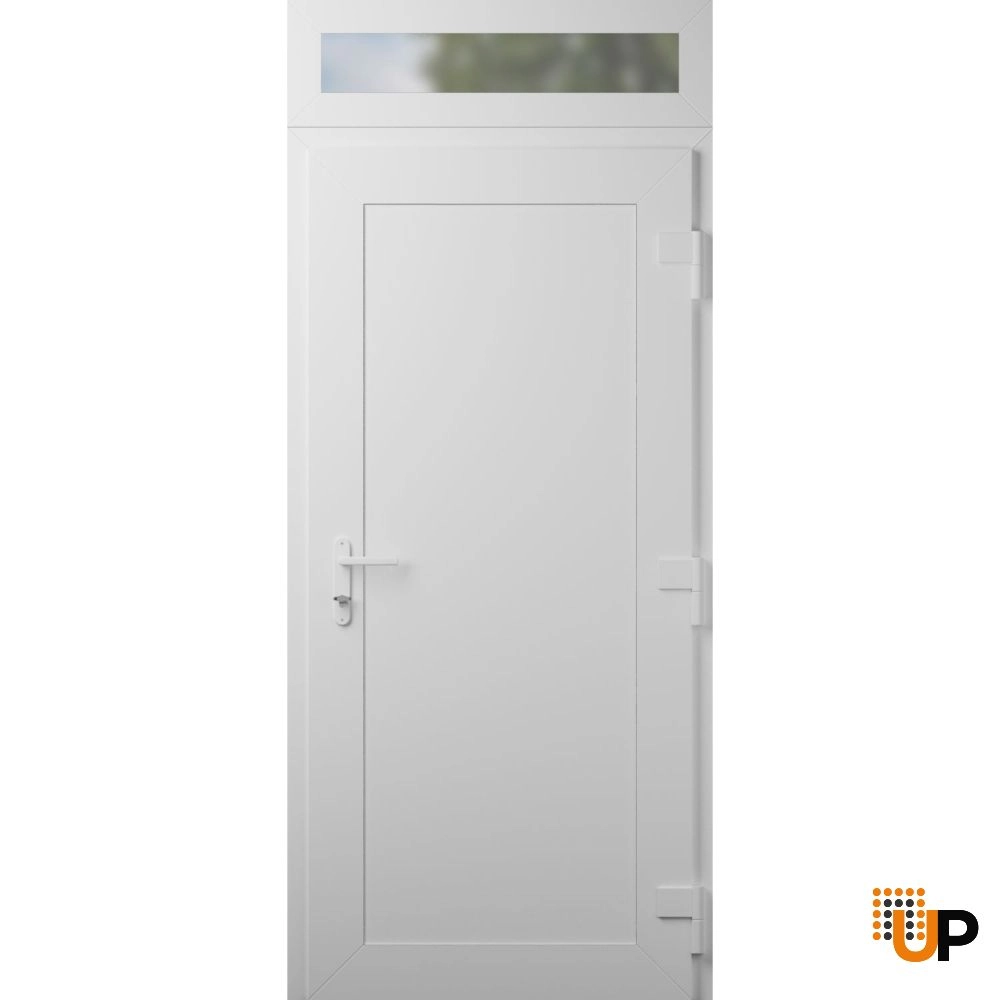 Single swing metal-plastic modern exterior door | Manux 8111 White | 36 x 94 photo#2