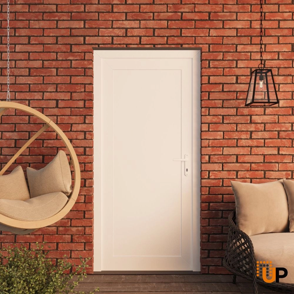 Single swing vinyl modern exterior door | Manux 8111 White | 36 x 80 photo#3