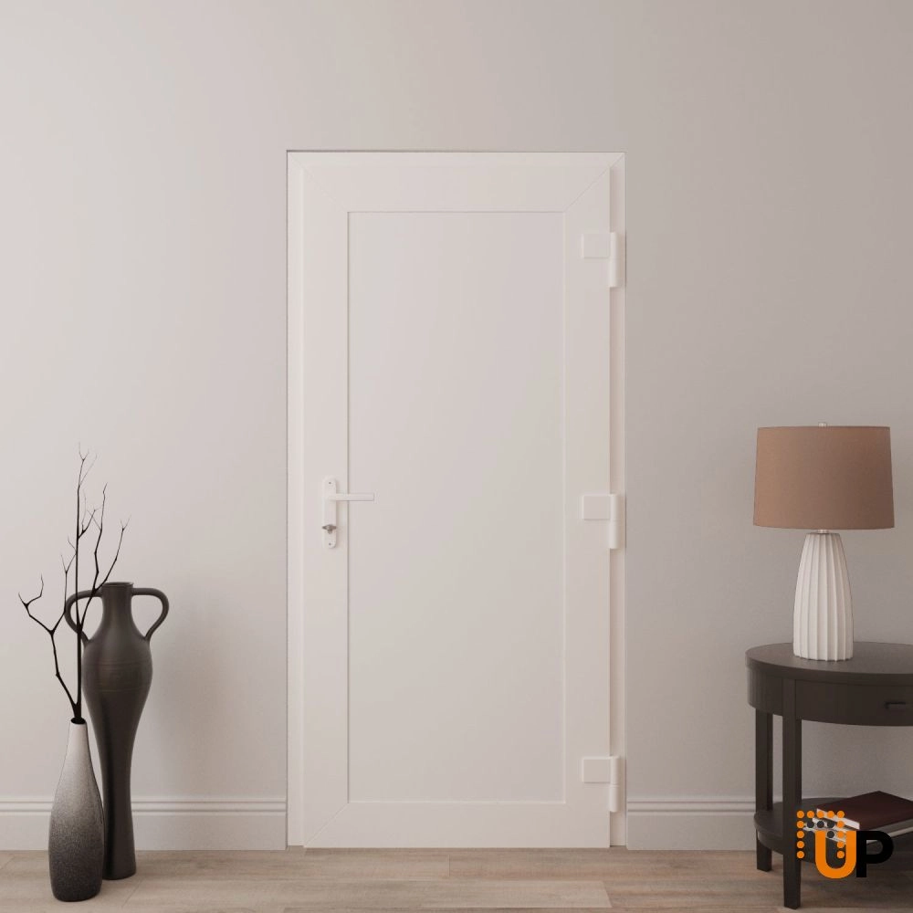 Single swing vinyl modern exterior door | Manux 8111 White | 36 x 80 photo#4