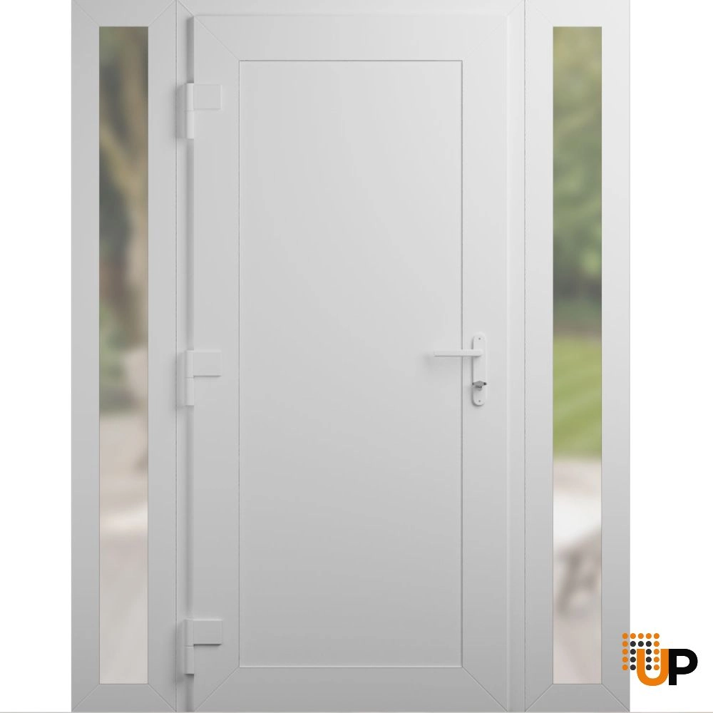 Single swing vinyl modern exterior door | Manux 8111 White | 60 x 80 photo#2