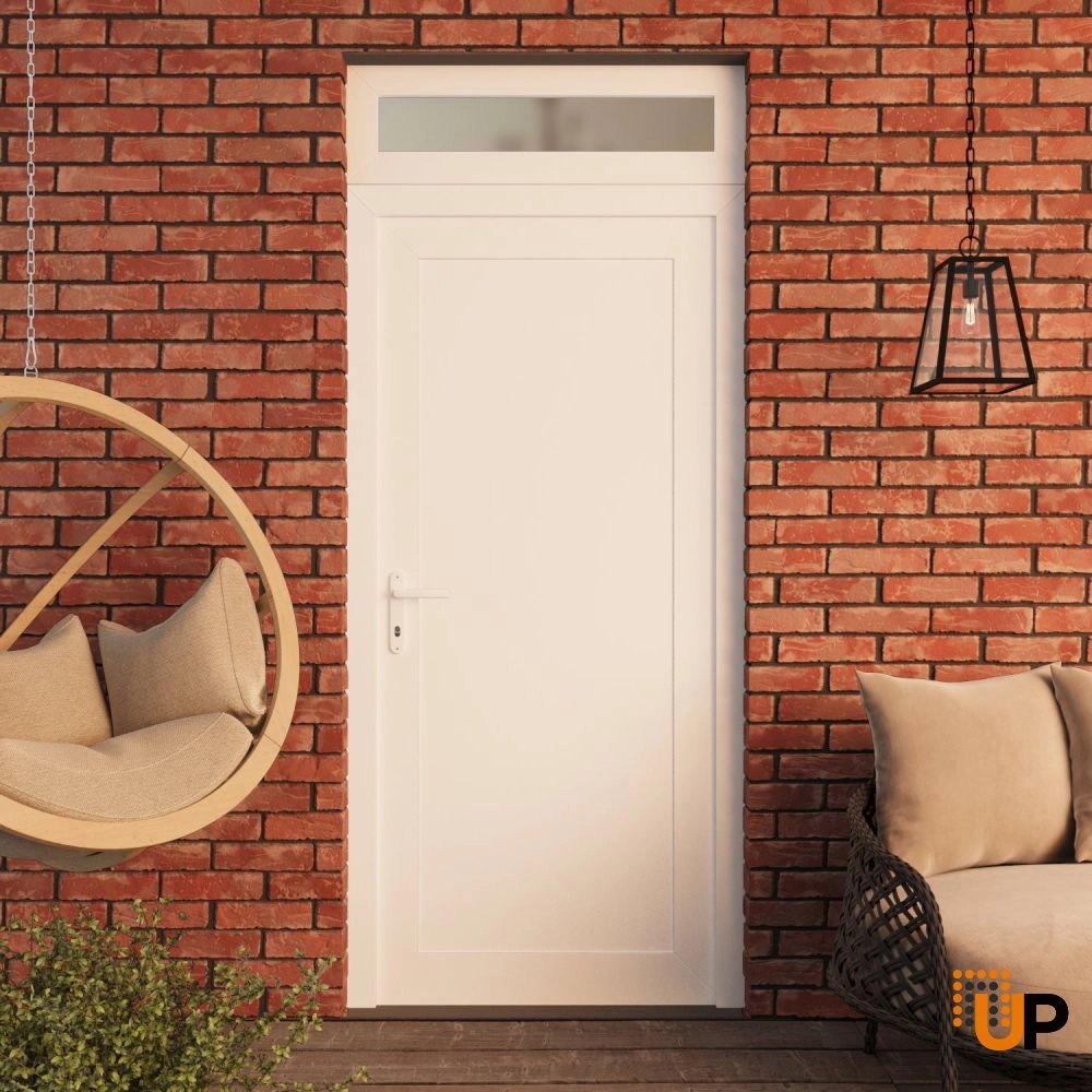 Single swing vinyl modern exterior door | Manux 8111 White | 36 x 94 photo#3