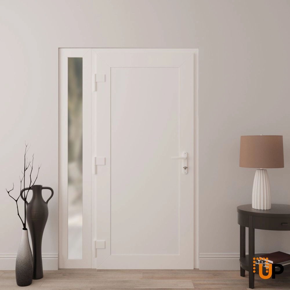 Single swing vinyl modern exterior door | Manux 8111 White | 50 x 80 photo#4