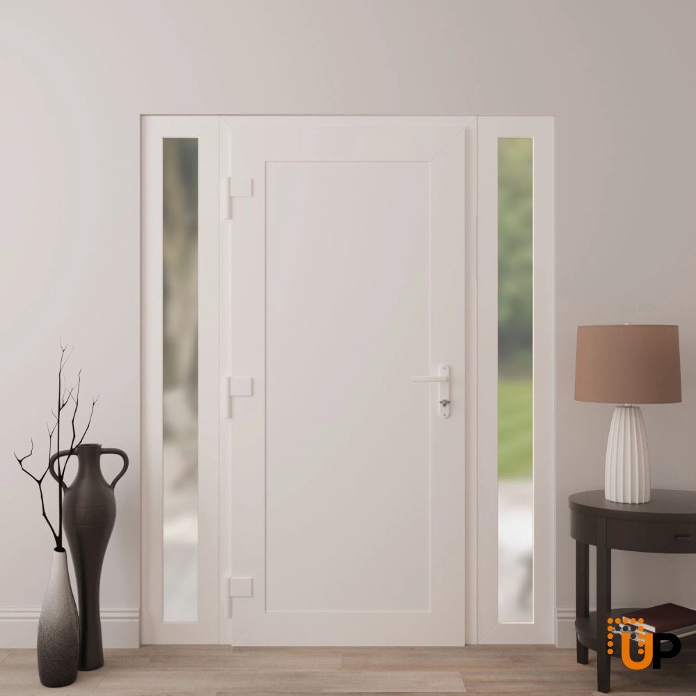 Single swing vinyl modern exterior door | Manux 8111 White | 60 x 80 photo#4