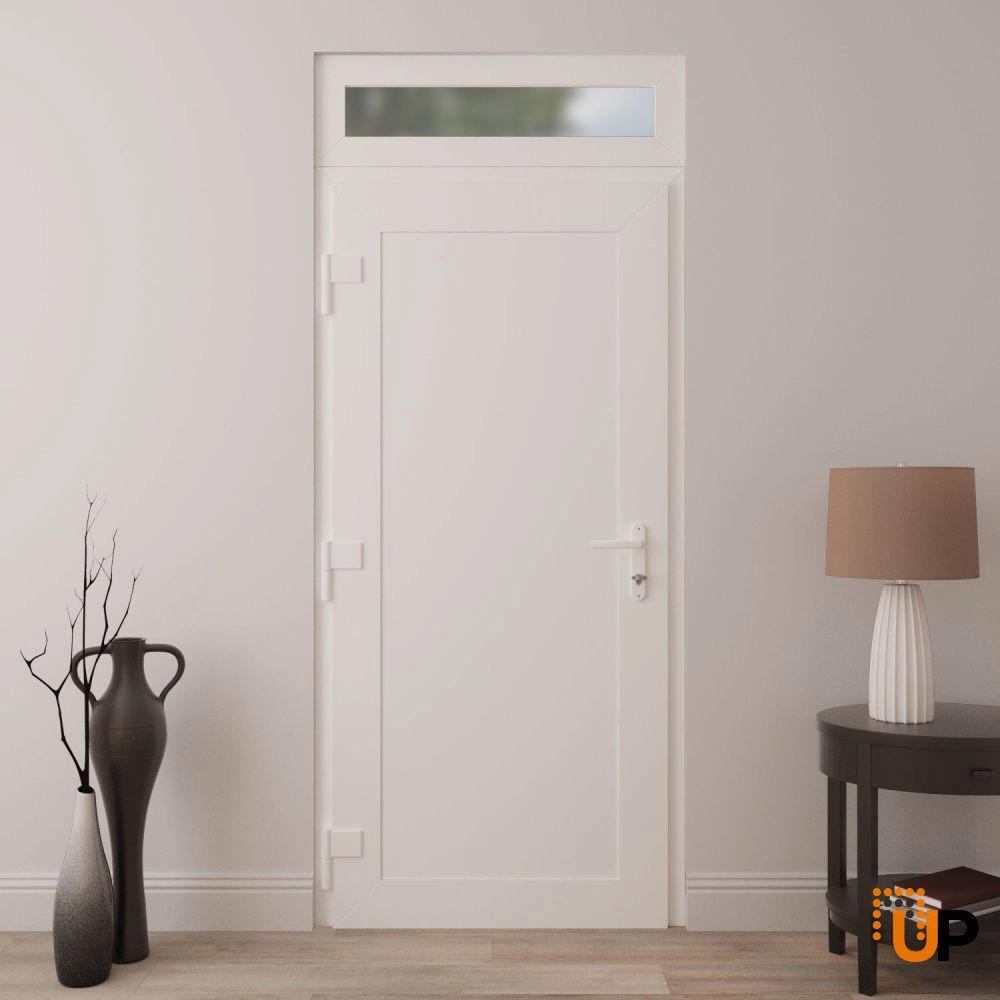 Single swing vinyl modern exterior door | Manux 8111 White | 36 x 94 photo#4