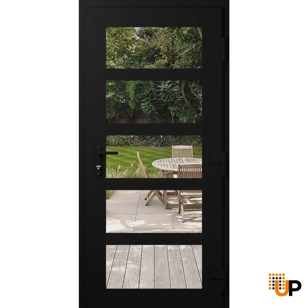 Manux 8522 exterior metal-plastic door 36x80 black upvc Photo #2