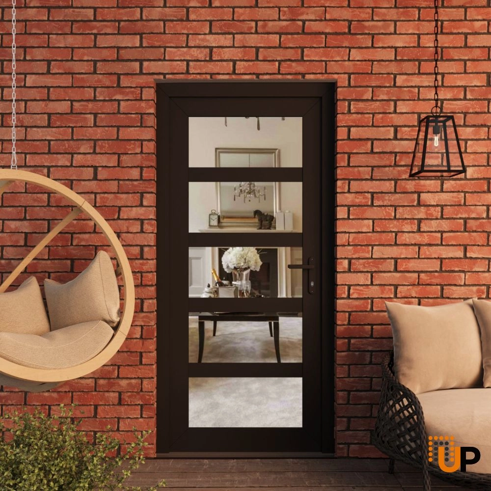 Manux 8522 exterior metal-plastic door 36x80 black upvc Photo #3