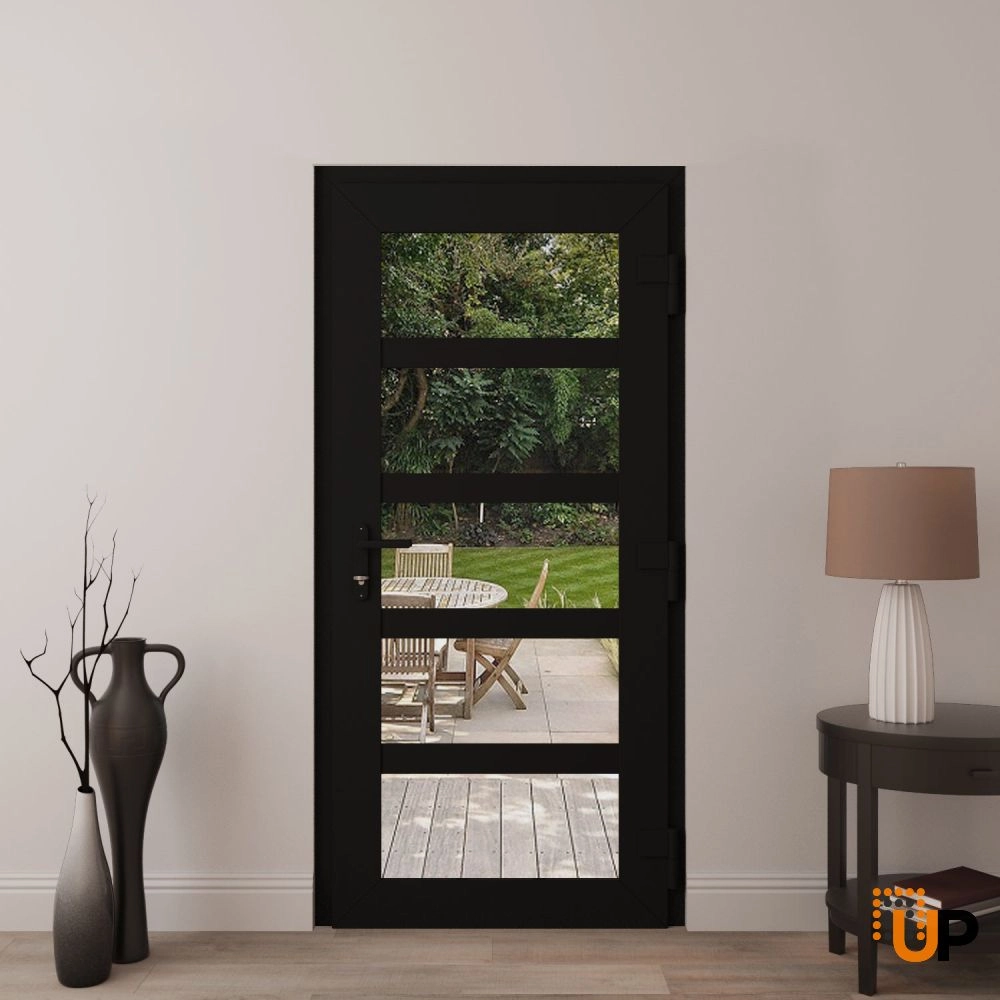 Manux 8522 exterior metal-plastic door 36x80 black upvc Photo #4
