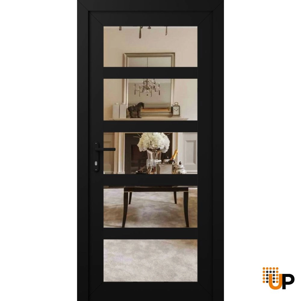 Manux 8522 exterior metal-plastic door 36x80 black upvc Photo #1