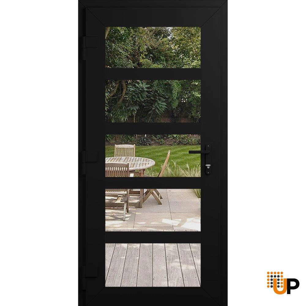 Manux 8522 exterior metal-plastic door 36x80 black upvc Photo #2