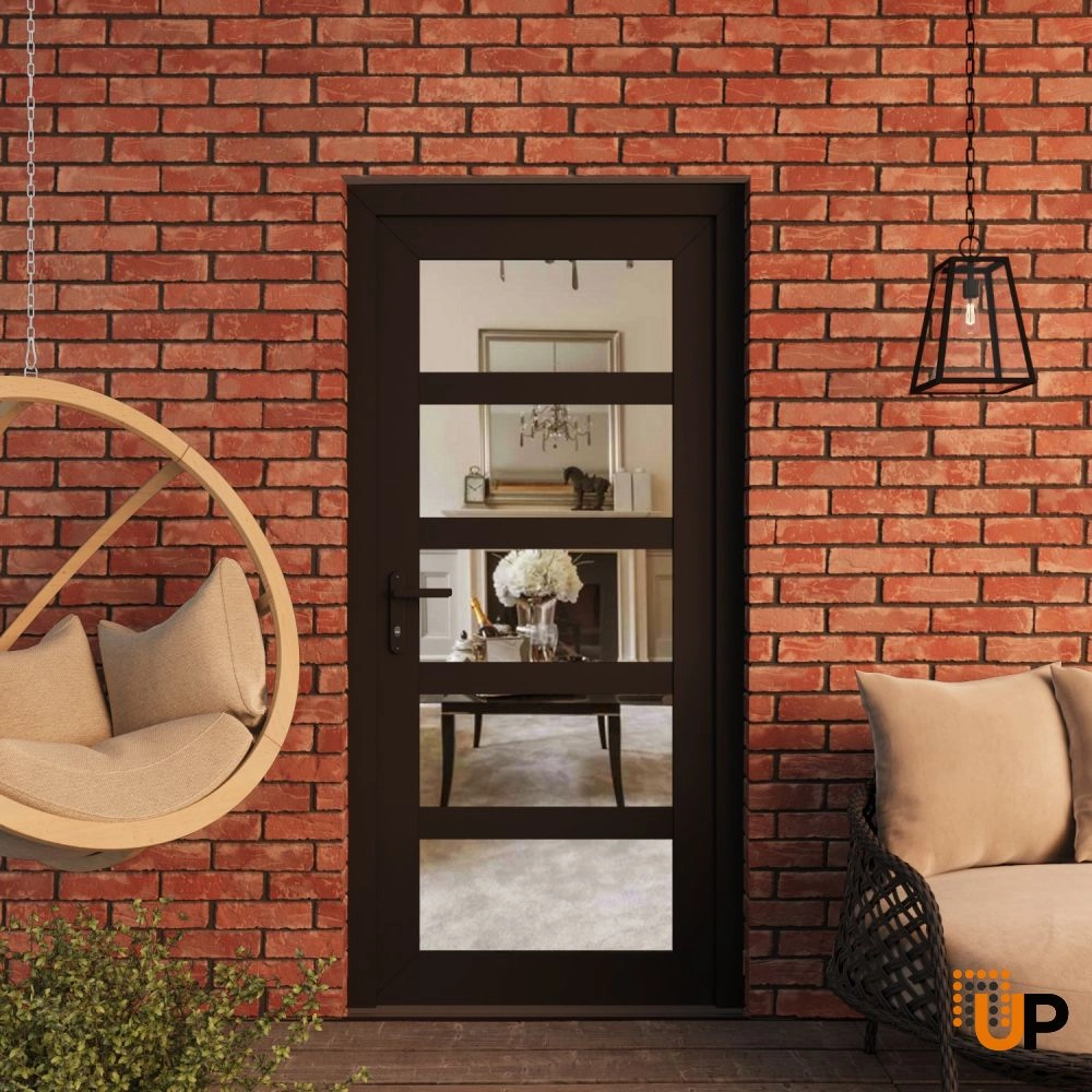 Manux 8522 exterior metal-plastic door 36x80 black upvc Photo #3