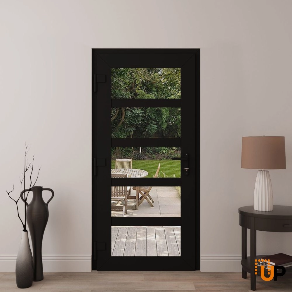 Manux 8522 exterior metal-plastic door 30x80 black upvc Photo #4