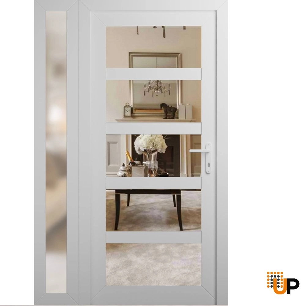 Manux 8522 exterior metal-plastic door 50x80 (36+14x80) white upvc Photo #1