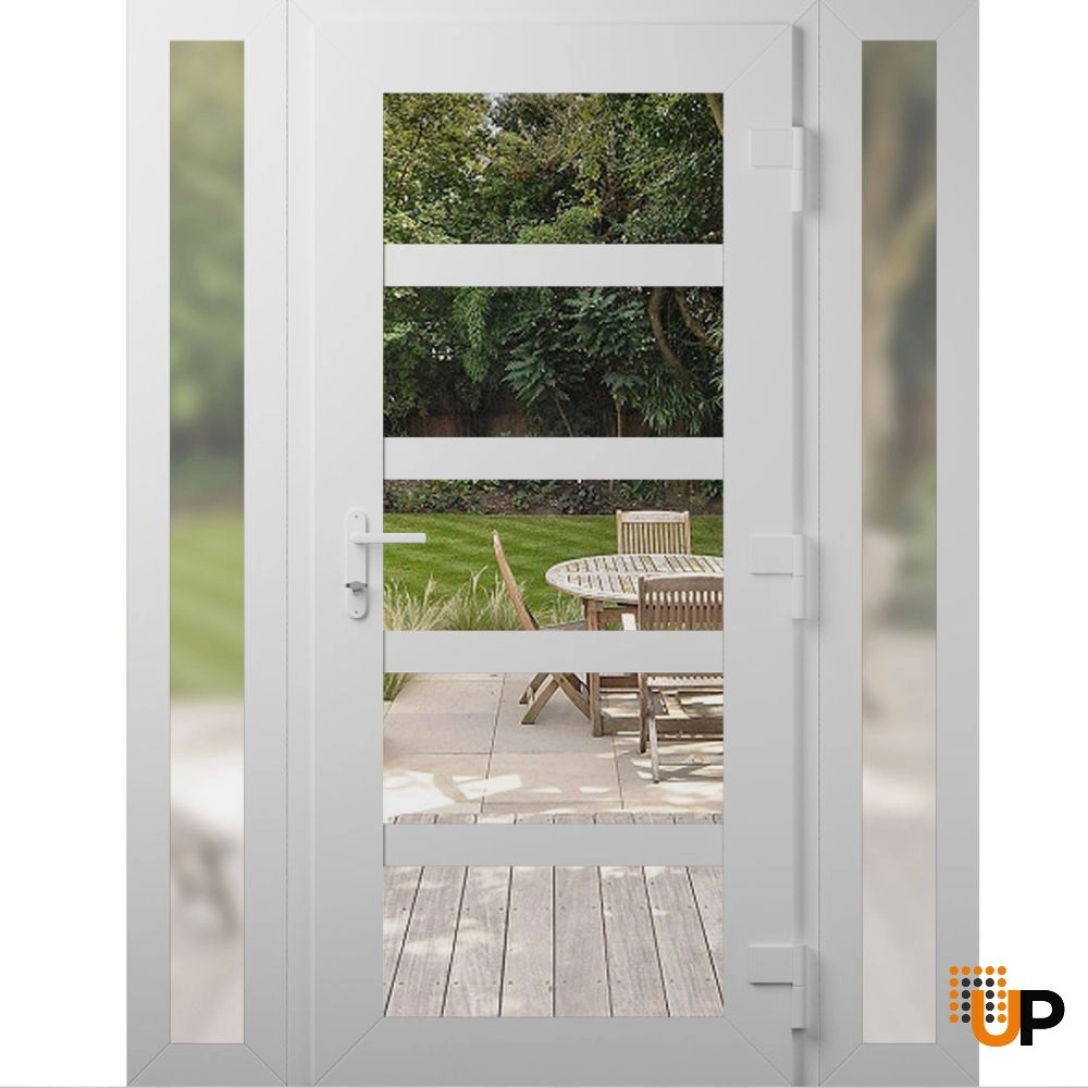 Manux 8522 exterior metal-plastic door 54x80 (12+30+12x80) white upvc Photo #2