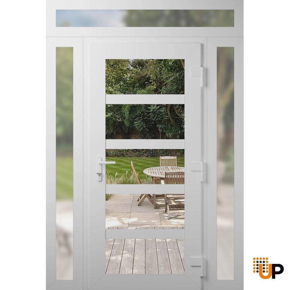 Manux 8522 exterior metal-plastic door 54x94 (12+30+12x80+14) white upvc Photo #2