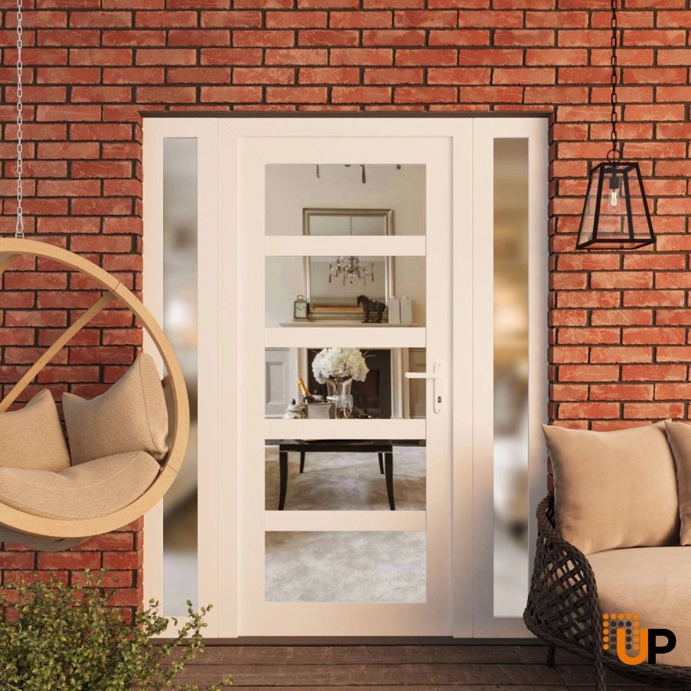 Manux 8522 exterior metal-plastic door 54x80 (12+30+12x80) white upvc Photo #3