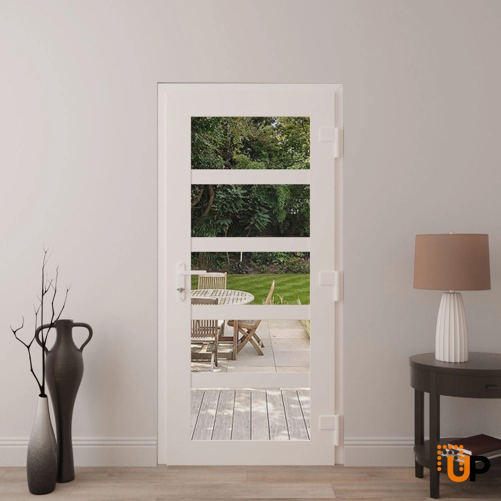 Manux 8522 exterior metal-plastic door 30x80 white upvc Photo #4