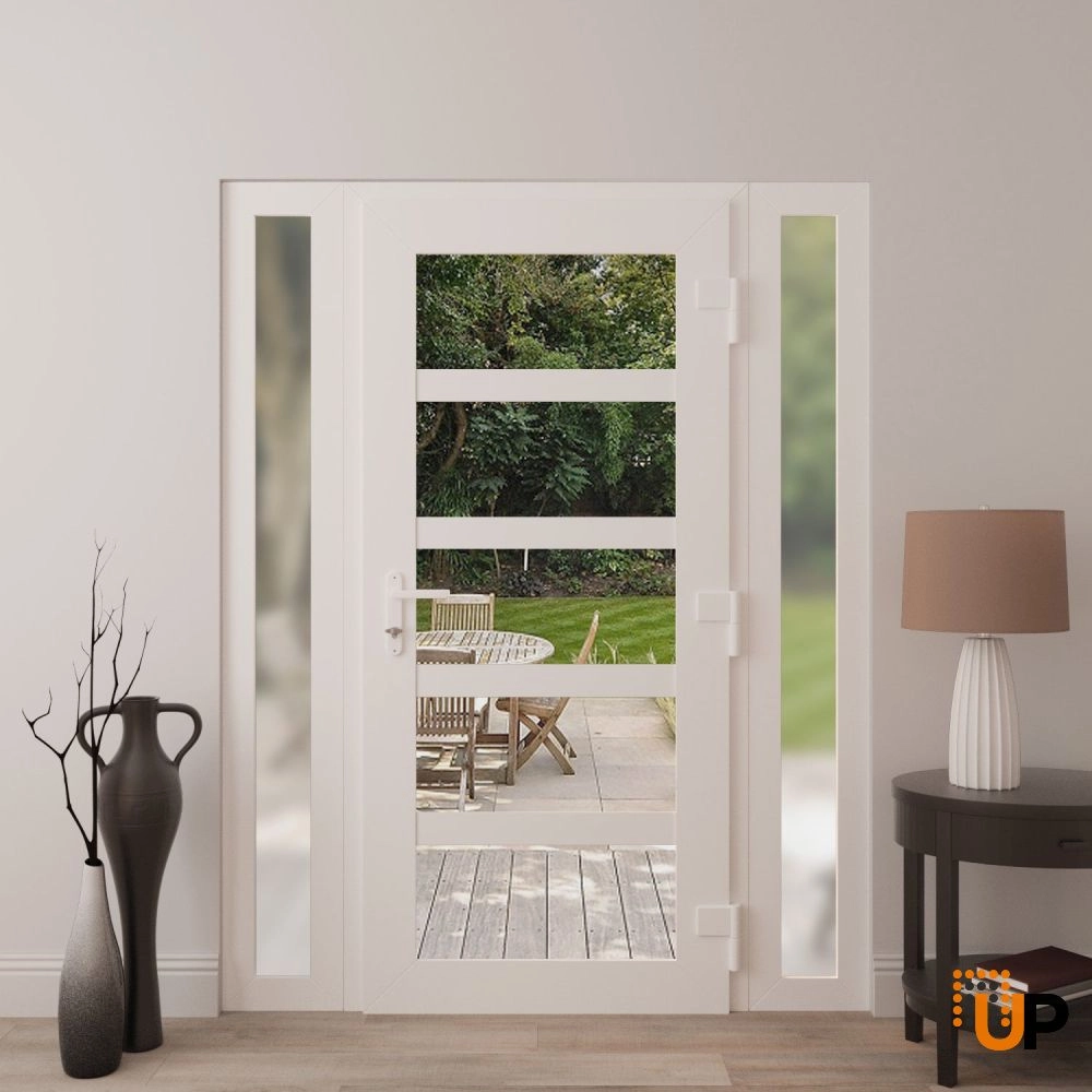 Manux 8522 exterior metal-plastic door 54x80 (12+30+12x80) white upvc Photo #4