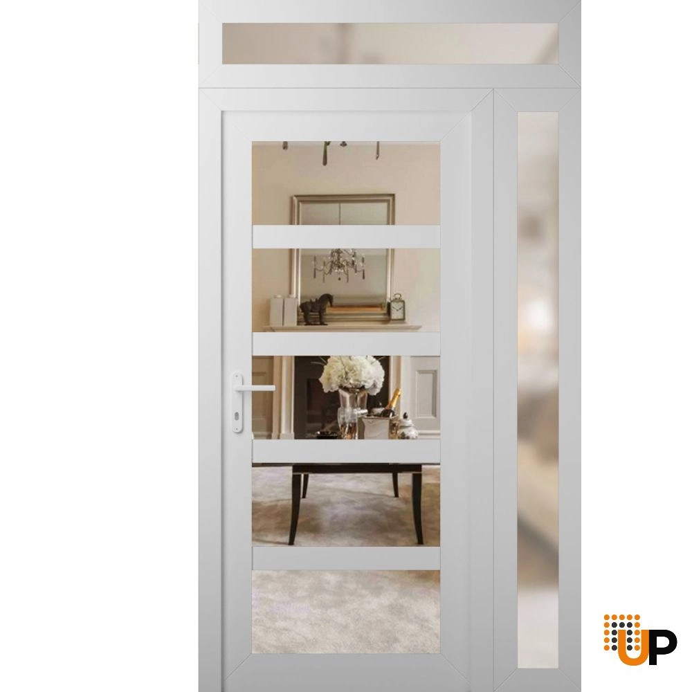 Manux 8522 exterior metal-plastic door 50x94 (36+14x80+14) white upvc Photo #1