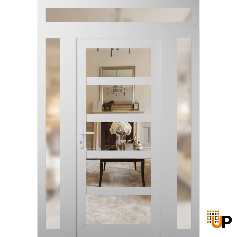 Manux 8522 exterior metal-plastic door 60x94 (12+36+12x80+14) white upvc Photo #1