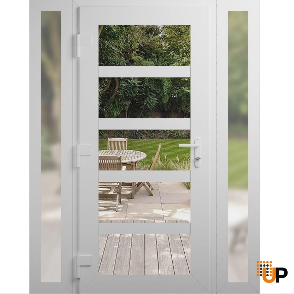Manux 8522 exterior metal-plastic door 64x80 (14+36+14x80) white upvc Photo #2