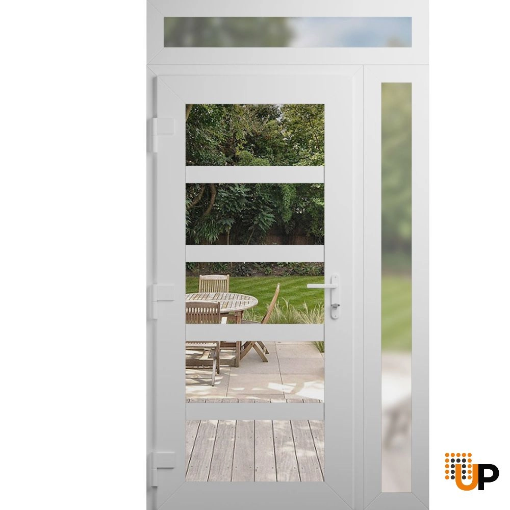 Manux 8522 exterior metal-plastic door 50x94 (36+14x80+14) white upvc Photo #2